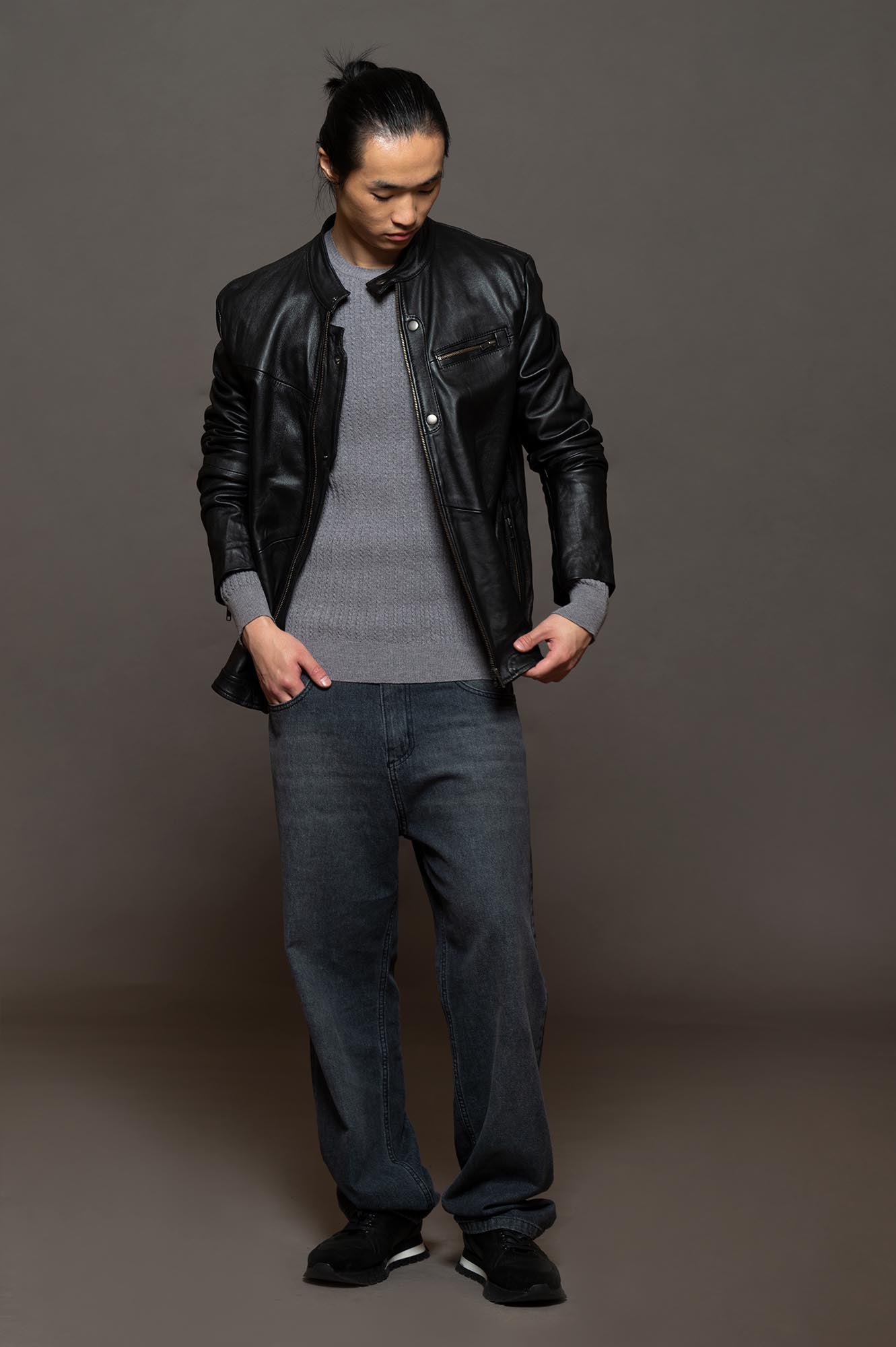 8009NE - CAMPERA CUERO CAMDEN NEGRO